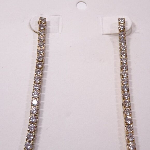 Banana Republic CZ Tennis string Drop earrings NWT 48 - Picture 2 of 3